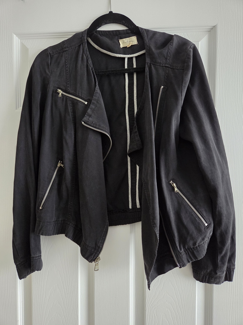 Lou & Grey Black Lightweight Bomber Jacket with Zip Pockets